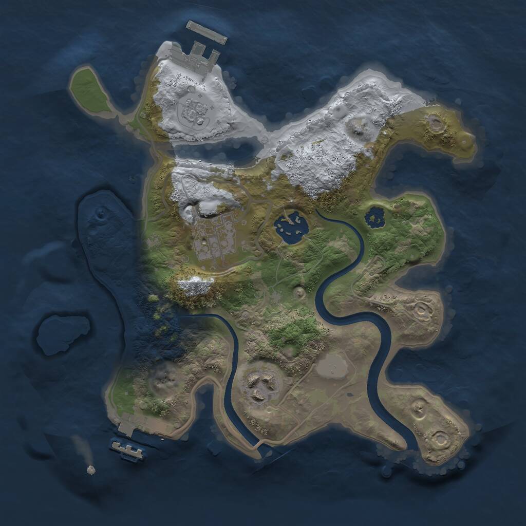 Rust Map: Procedural Map, Size: 2500, Seed: 1865300703, 7 Monuments