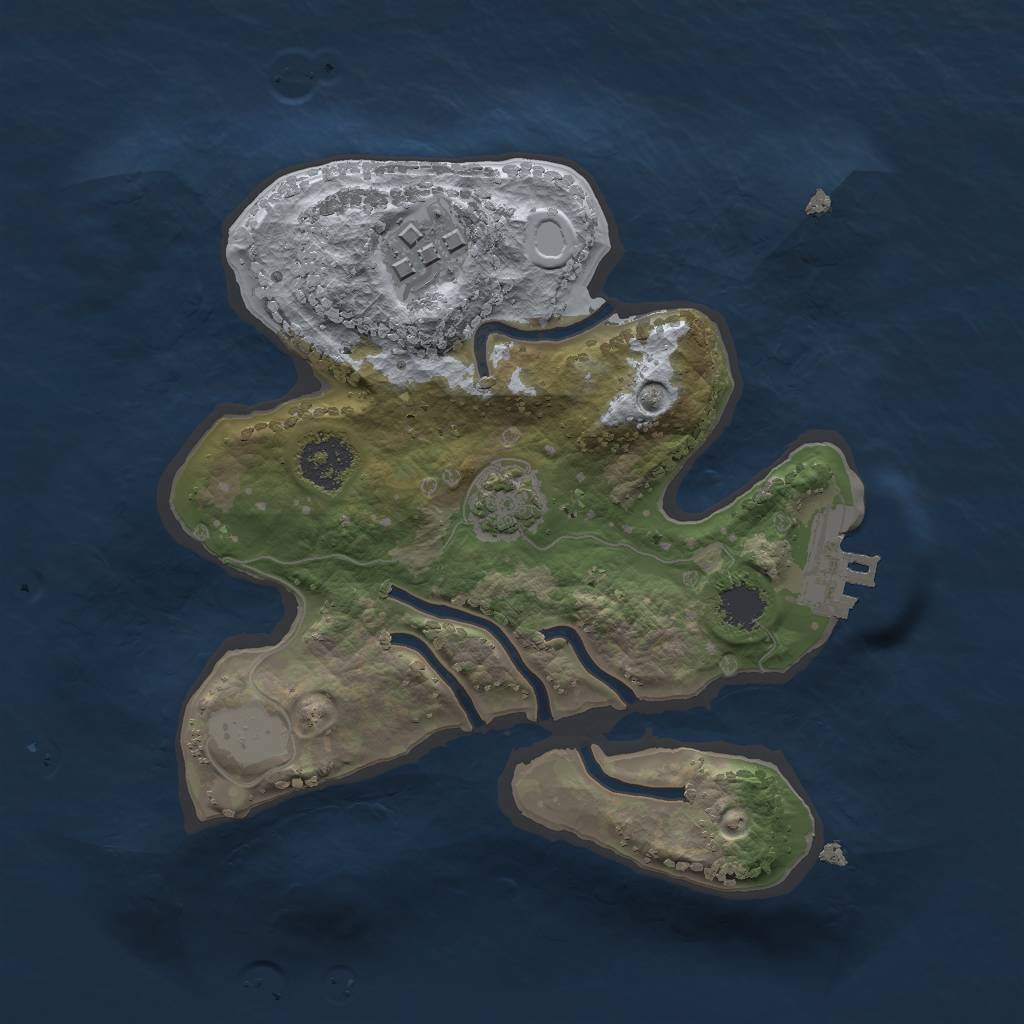 Rust Map: Procedural Map, Size: 2000, Seed: 1098762433, 6 Monuments