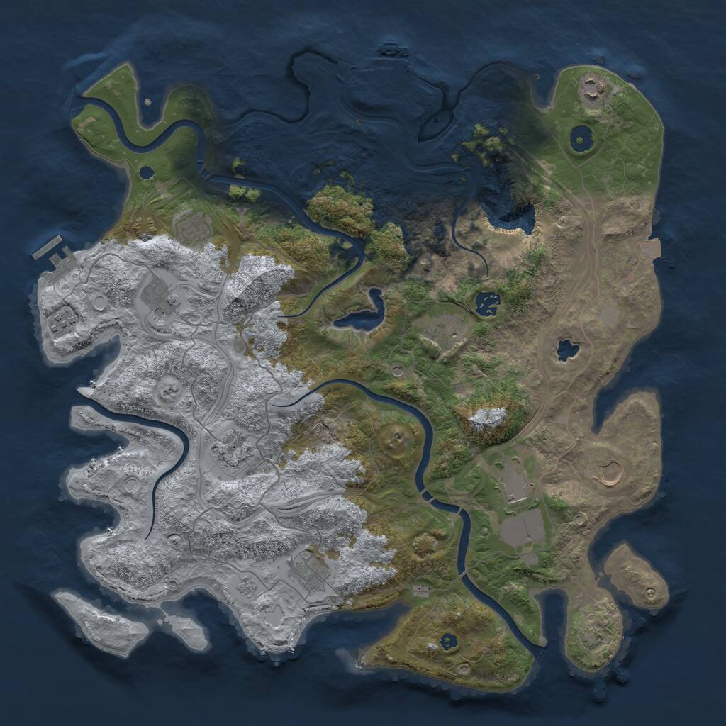 Rust Map: Procedural Map, Size: 4300, Seed: 66348458, 16 Monuments
