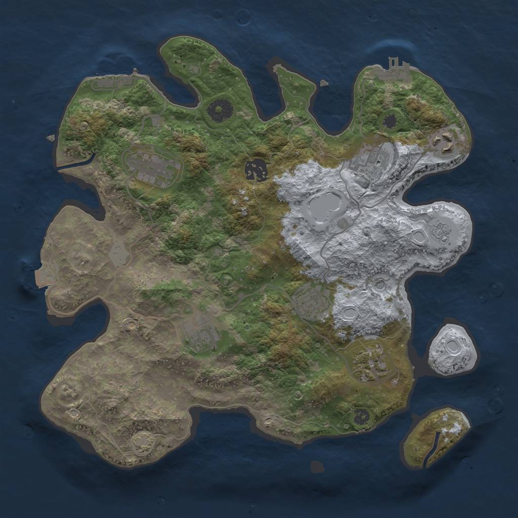 Rust Map: Procedural Map, Size: 3250, Seed: 316881441, 15 Monuments