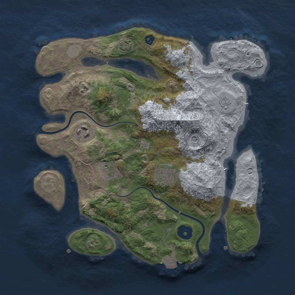 Rust Map: Procedural Map, Size: 3000, Seed: 49561, 7 Monuments