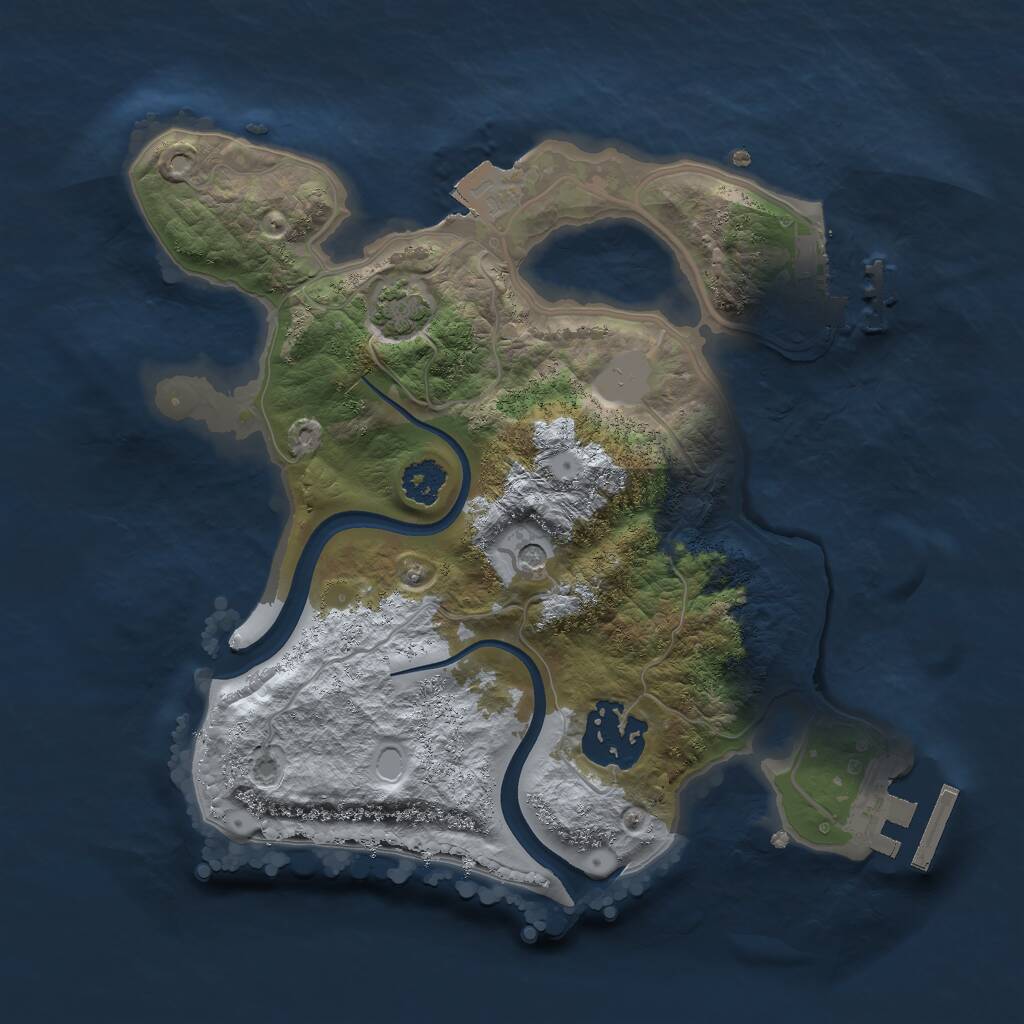 Rust Map: Procedural Map, Size: 2350, Seed: 254645712, 6 Monuments