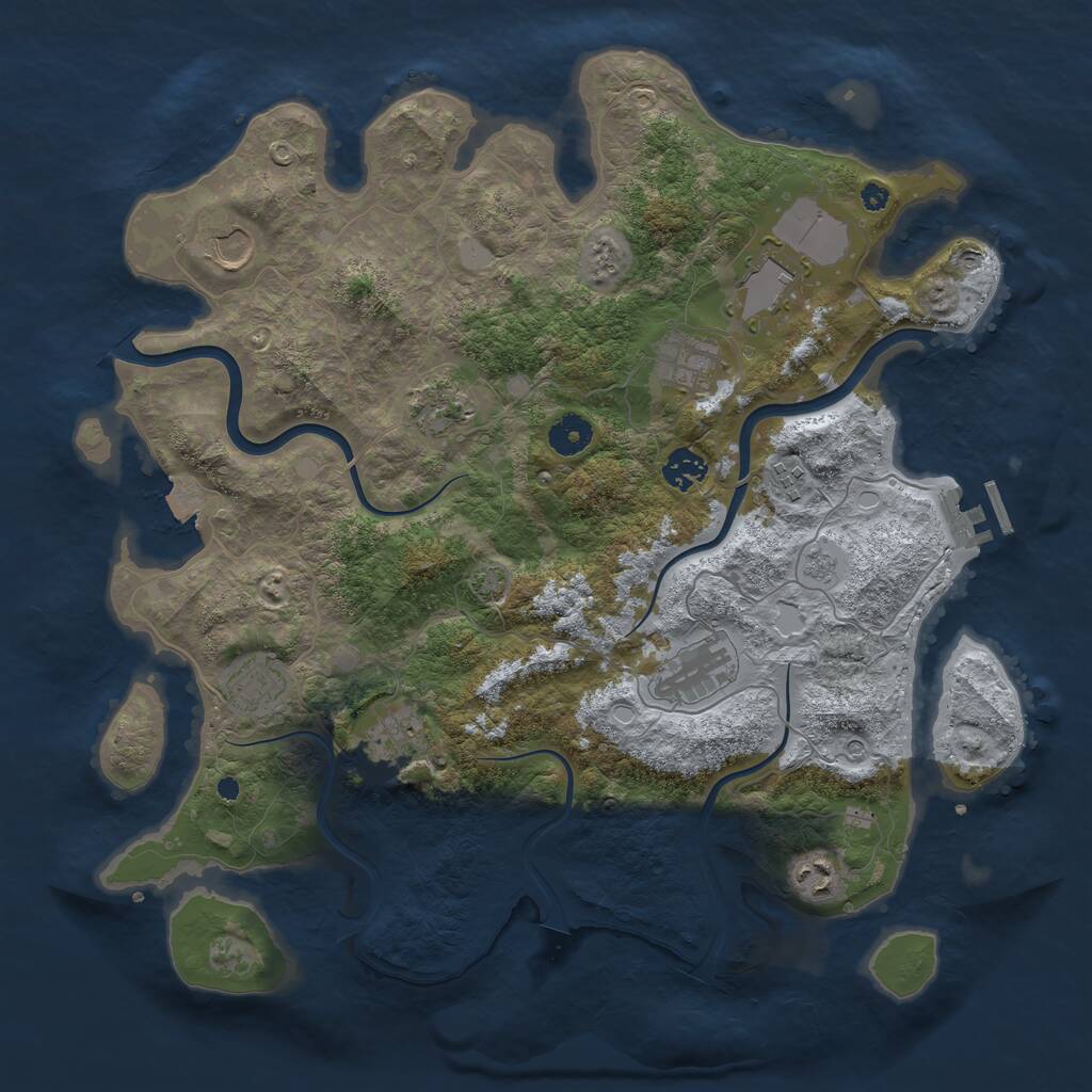Rust Map: Procedural Map, Size: 3950, Seed: 95472785, 15 Monuments