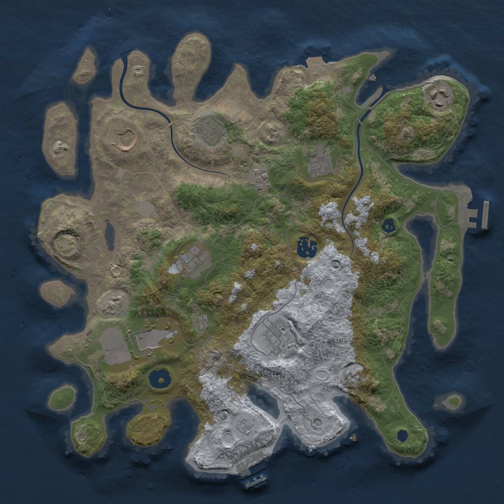 Rust Map: Procedural Map, Size: 3600, Seed: 666, 15 Monuments