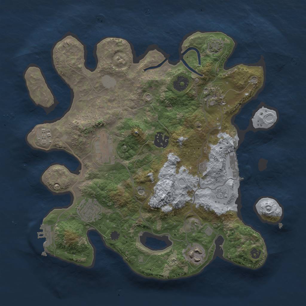 Rust Map: Procedural Map, Size: 3000, Seed: 450649943, 14 Monuments