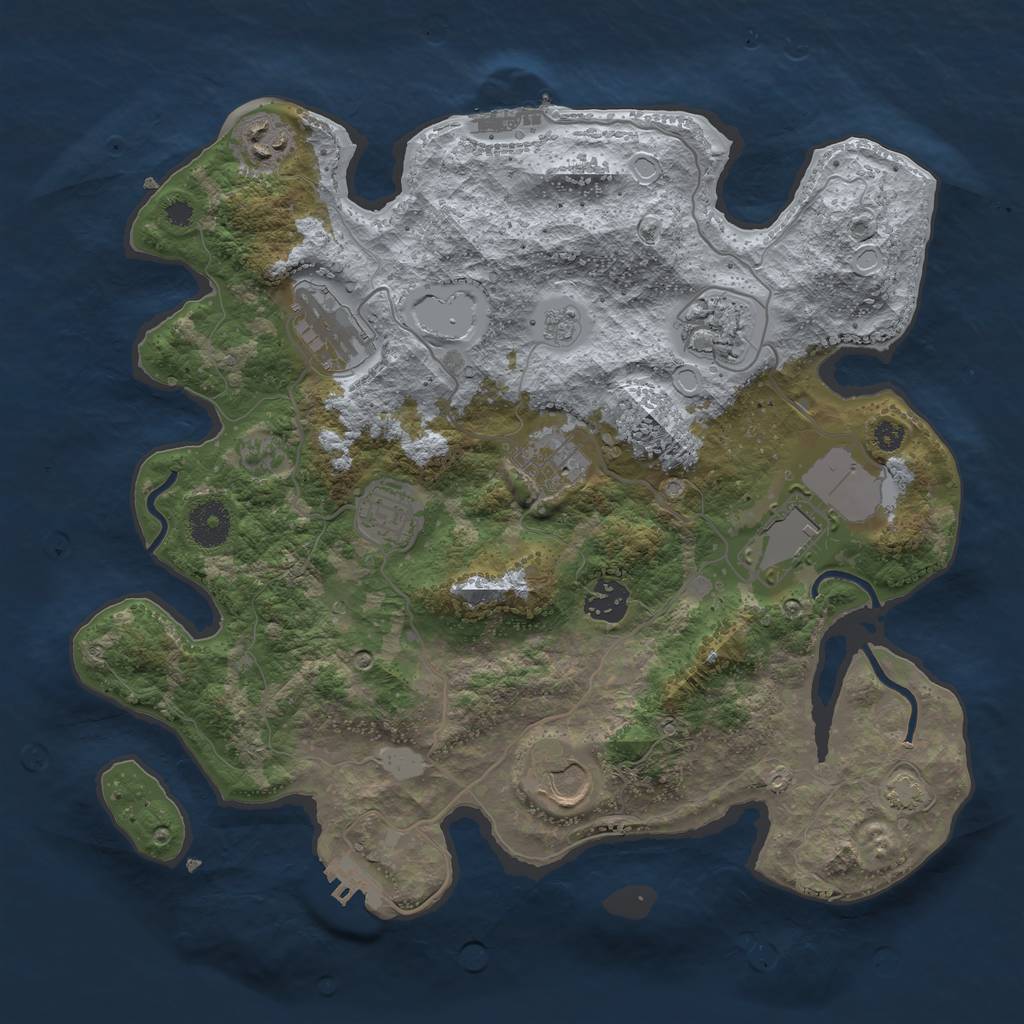Rust Map: Procedural Map, Size: 3500, Seed: 926240233, 15 Monuments