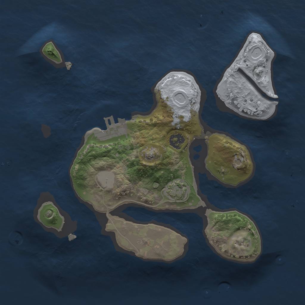 Rust Map: Procedural Map, Size: 2000, Seed: 1912645724, 5 Monuments