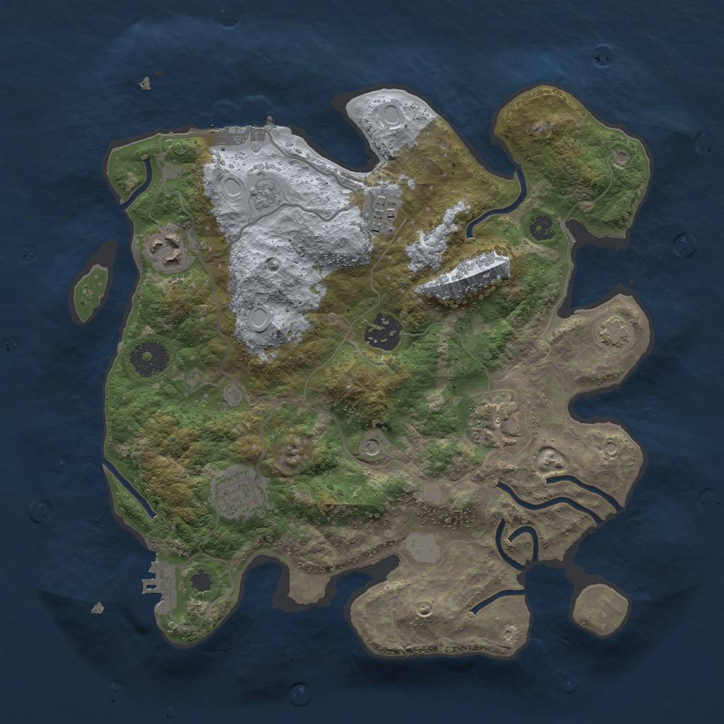 Rust Map: Procedural Map, Size: 3000, Seed: 1614436932, 13 Monuments