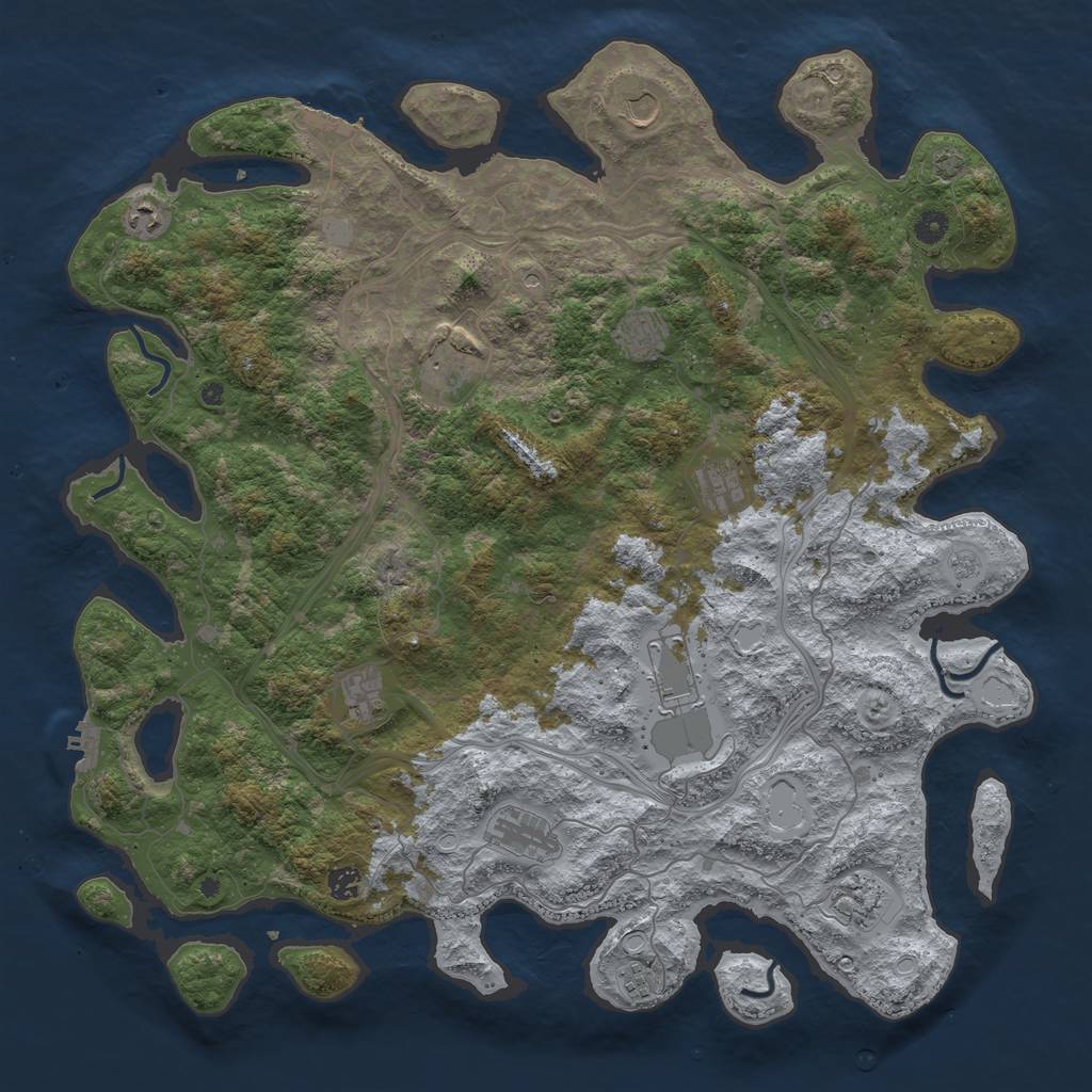 Rust Map: Procedural Map, Size: 4800, Seed: 739531478, 19 Monuments
