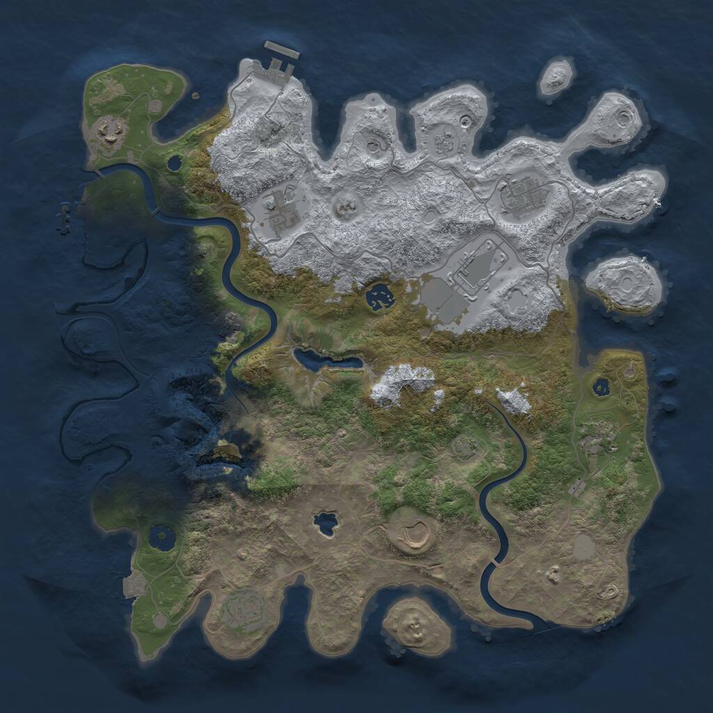 Rust Map: Procedural Map, Size: 4000, Seed: 48314, 15 Monuments