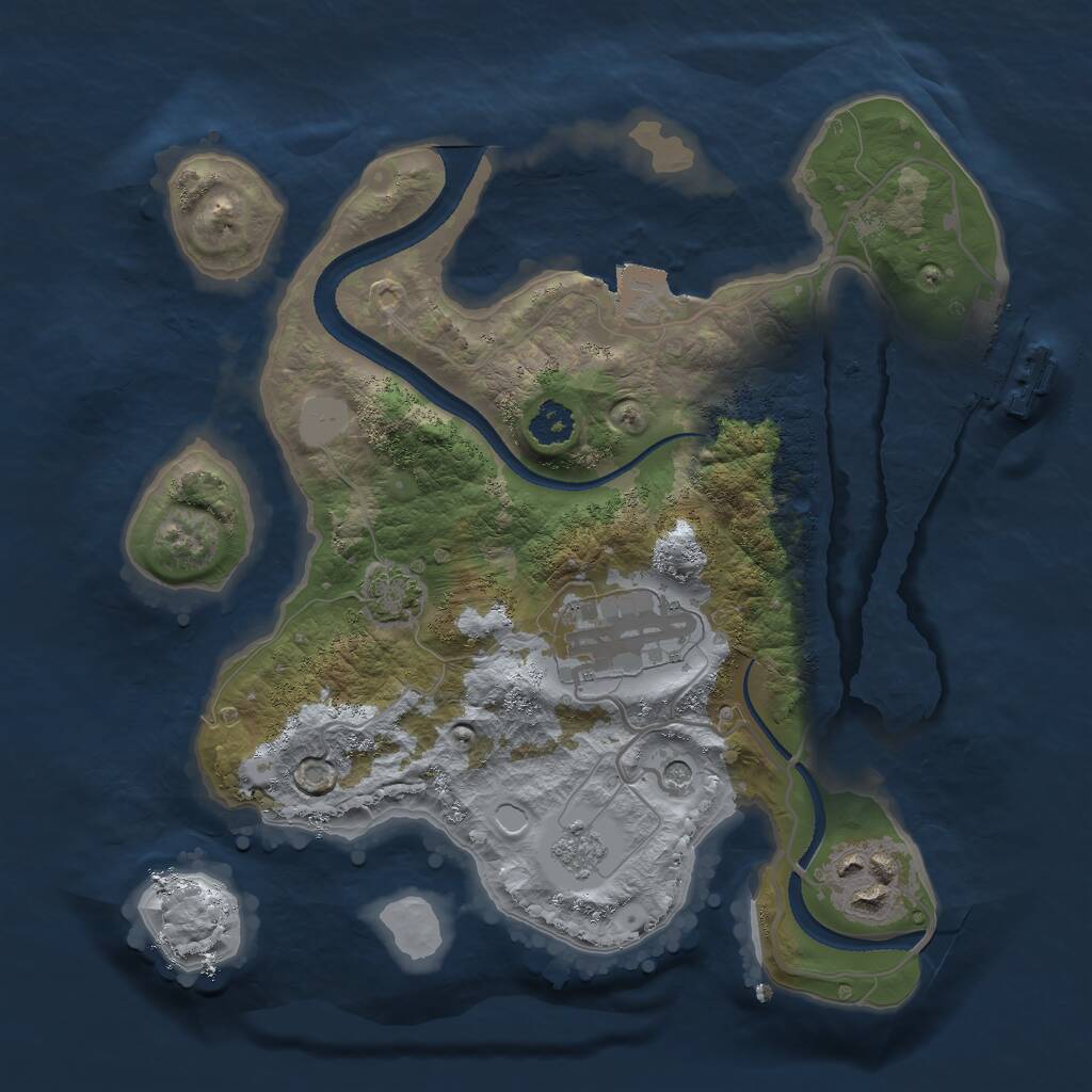 Rust Map: Procedural Map, Size: 2500, Seed: 1883628094, 7 Monuments