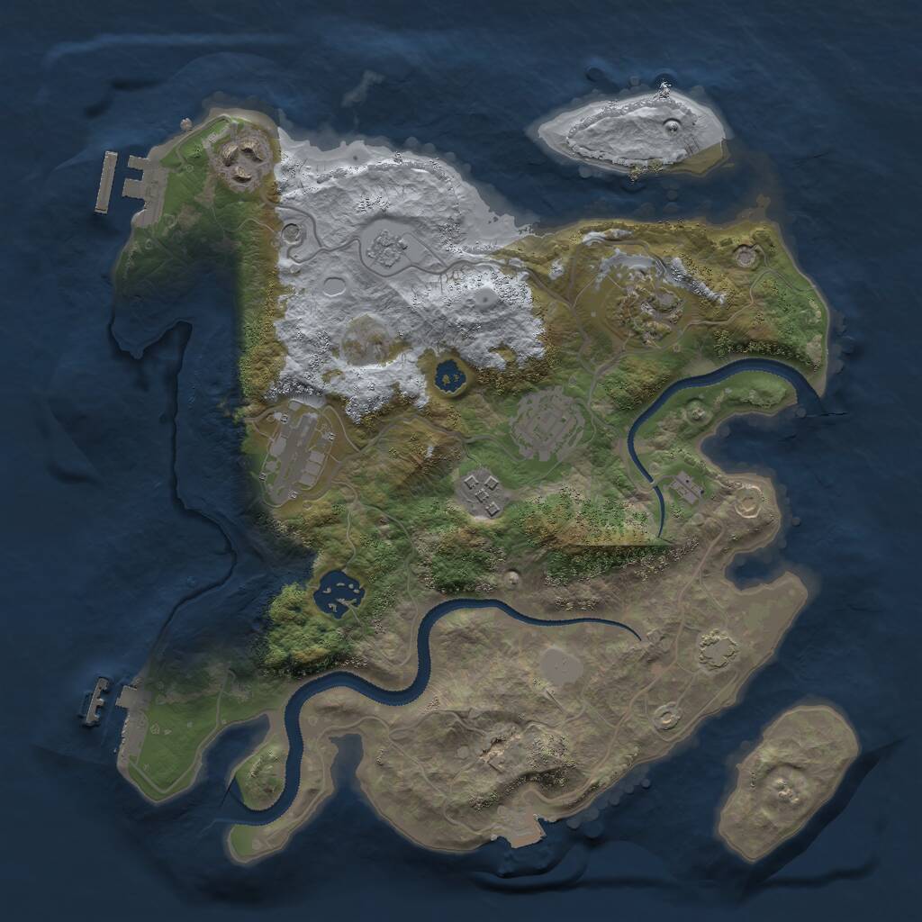 Rust Map: Procedural Map, Size: 3000, Seed: 807878090, 12 Monuments