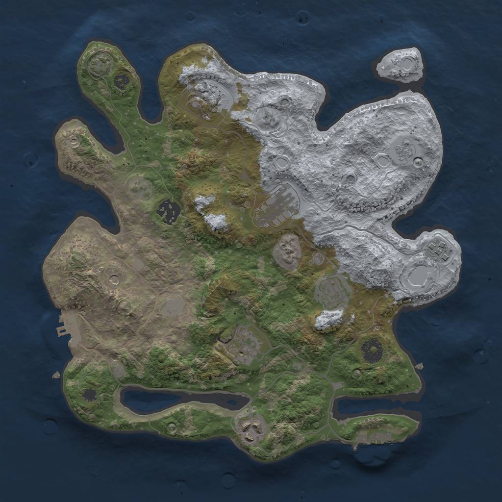 Rust Map: Procedural Map, Size: 3250, Seed: 1758793964, 15 Monuments