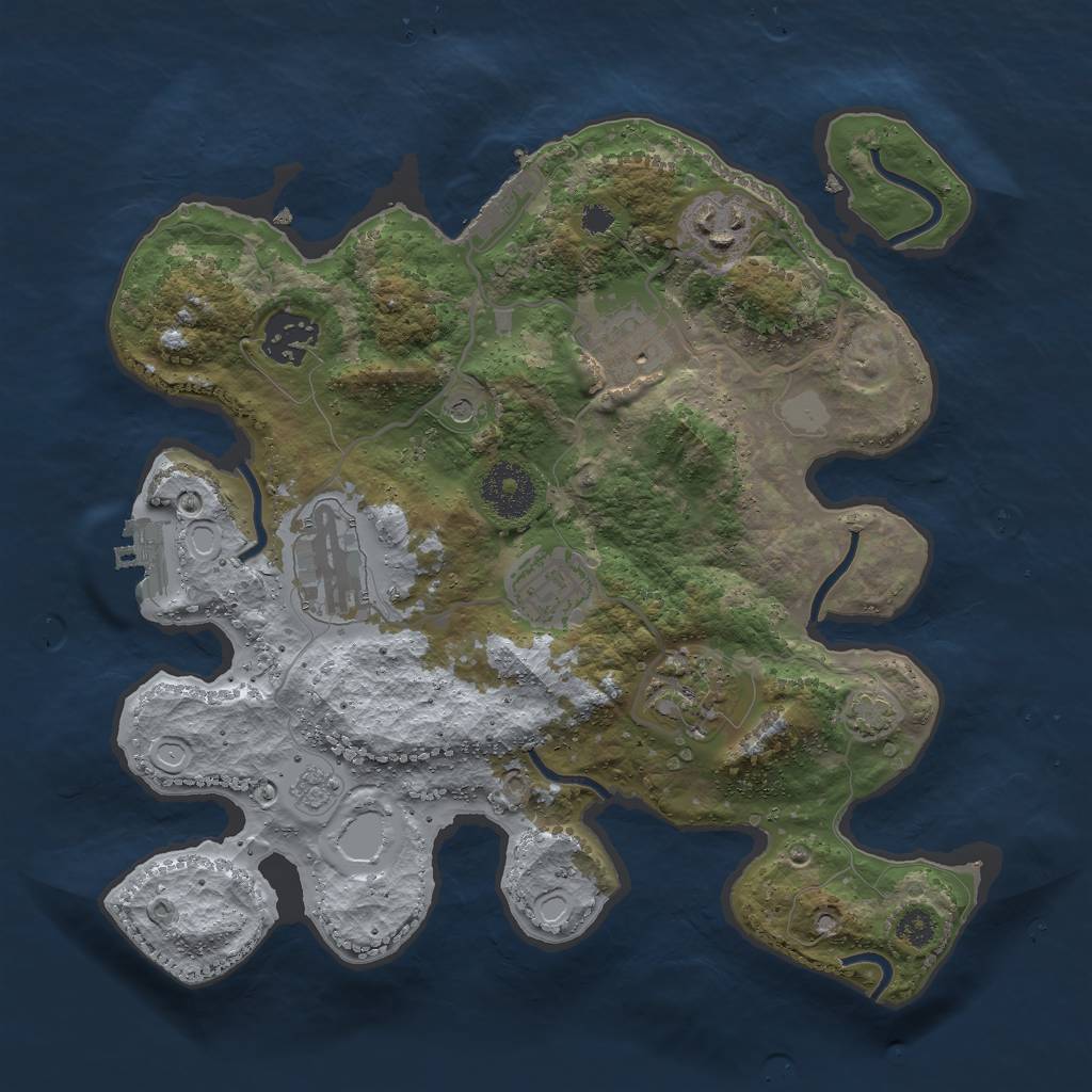 Rust Map: Procedural Map, Size: 3000, Seed: 91680894, 14 Monuments