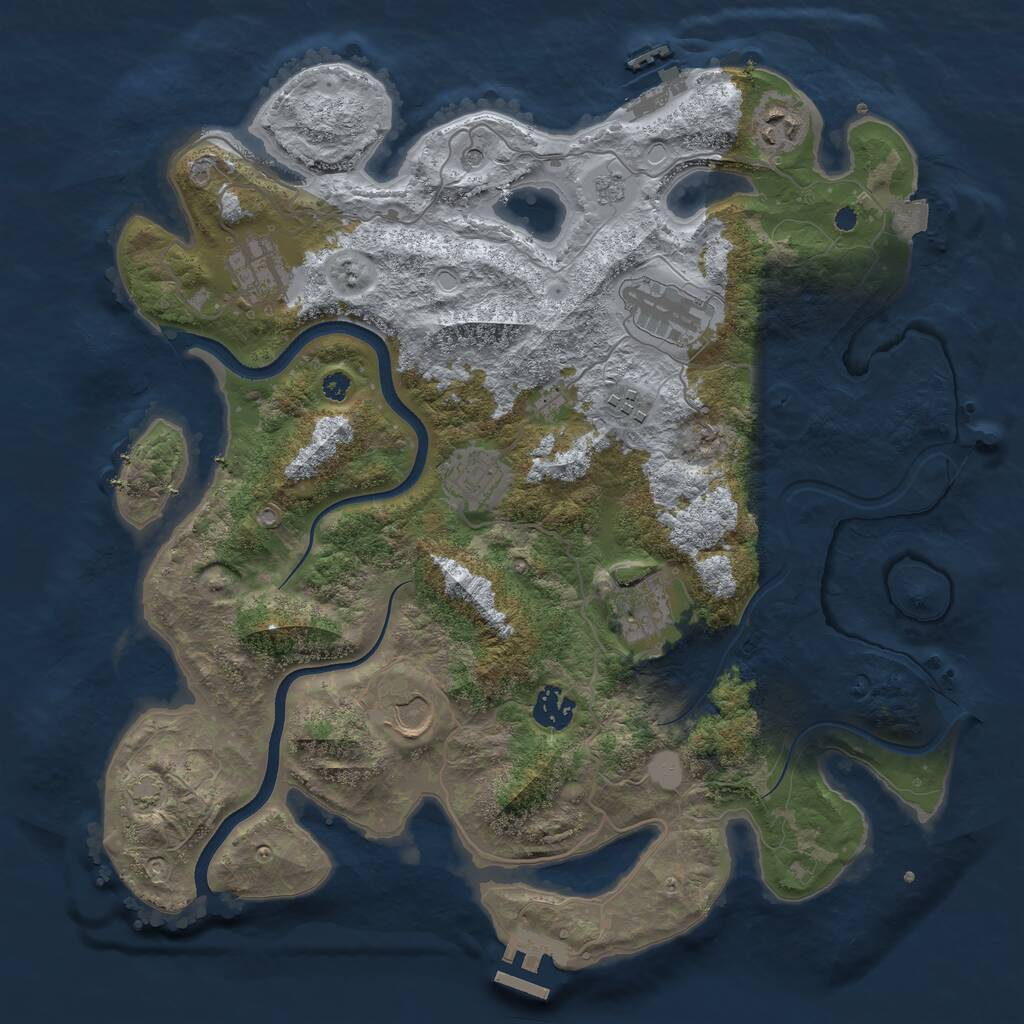Rust Map: Procedural Map, Size: 3700, Seed: 25745144, 14 Monuments
