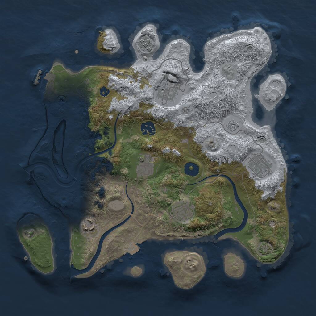 Rust Map: Procedural Map, Size: 3250, Seed: 1976111019, 12 Monuments