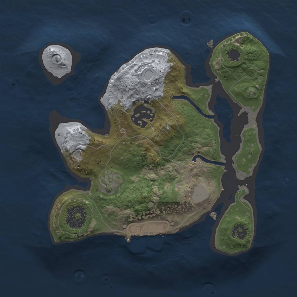 Rust Map: Procedural Map, Size: 2000, Seed: 1916212859, 5 Monuments