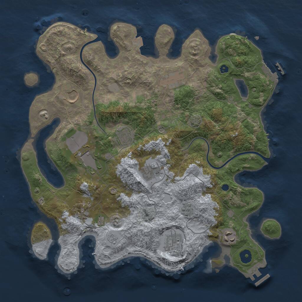Rust Map: Procedural Map, Size: 3550, Seed: 99240983, 15 Monuments