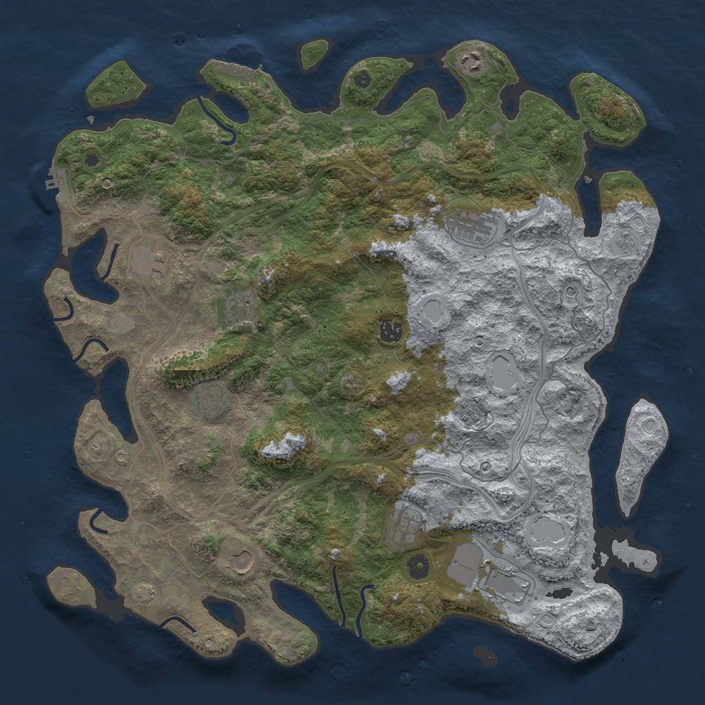 Rust Map: Procedural Map, Size: 4500, Seed: 4982357, 18 Monuments