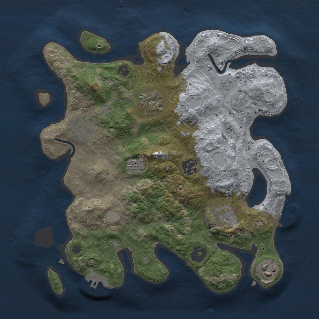 Rust Map: Procedural Map, Size: 3000, Seed: 18252, 13 Monuments
