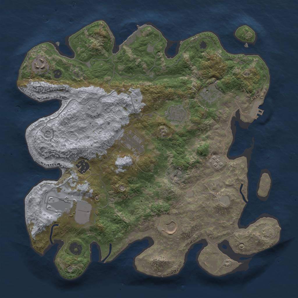 Rust Map: Procedural Map, Size: 3500, Seed: 765215202, 16 Monuments