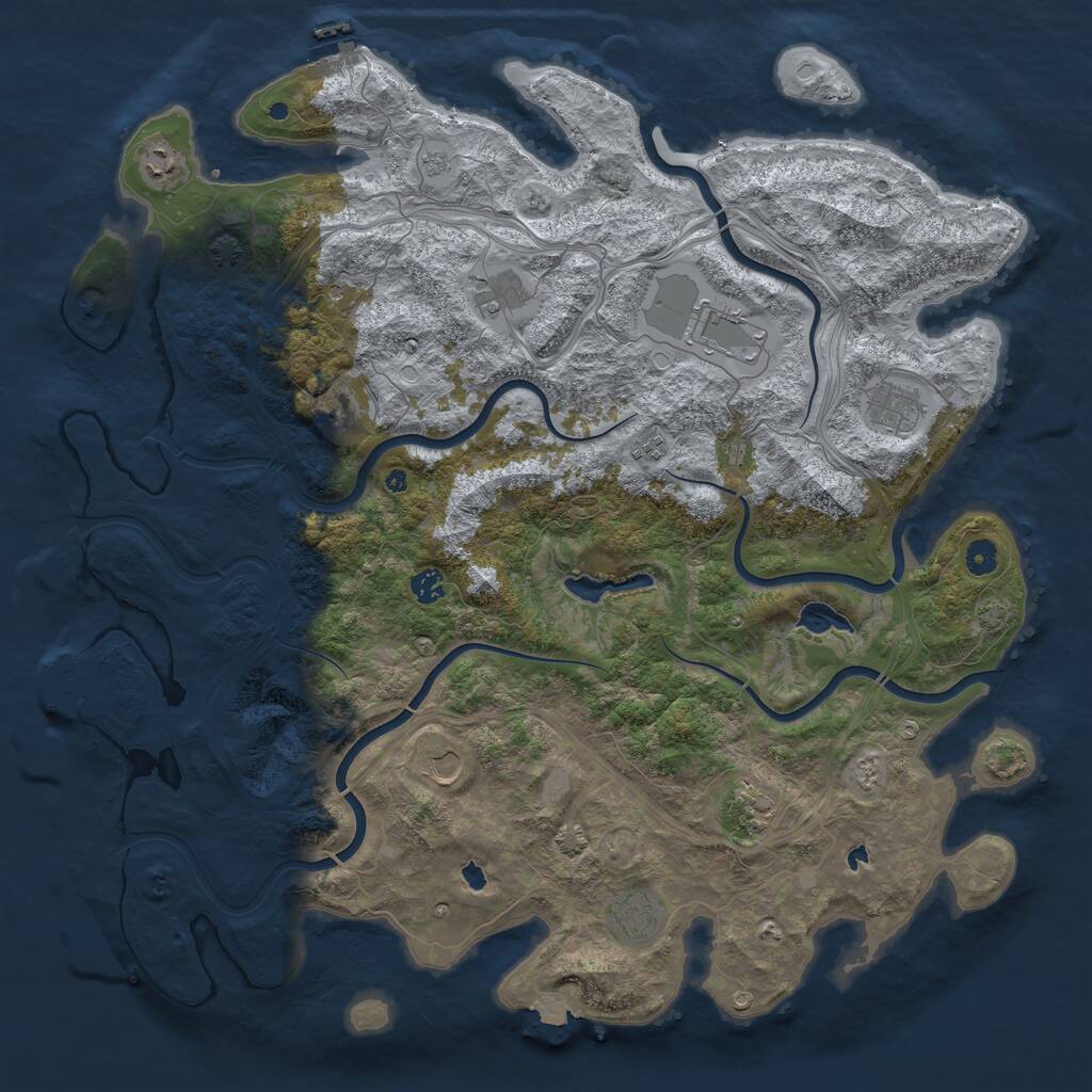 Rust Map: Procedural Map, Size: 4800, Seed: 750331683, 16 Monuments
