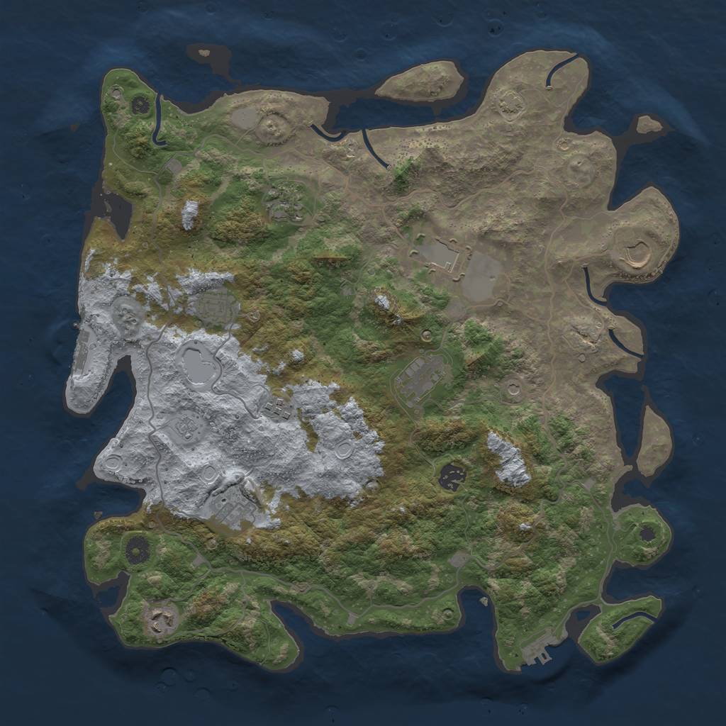 Rust Map: Procedural Map, Size: 4100, Seed: 97656796, 17 Monuments