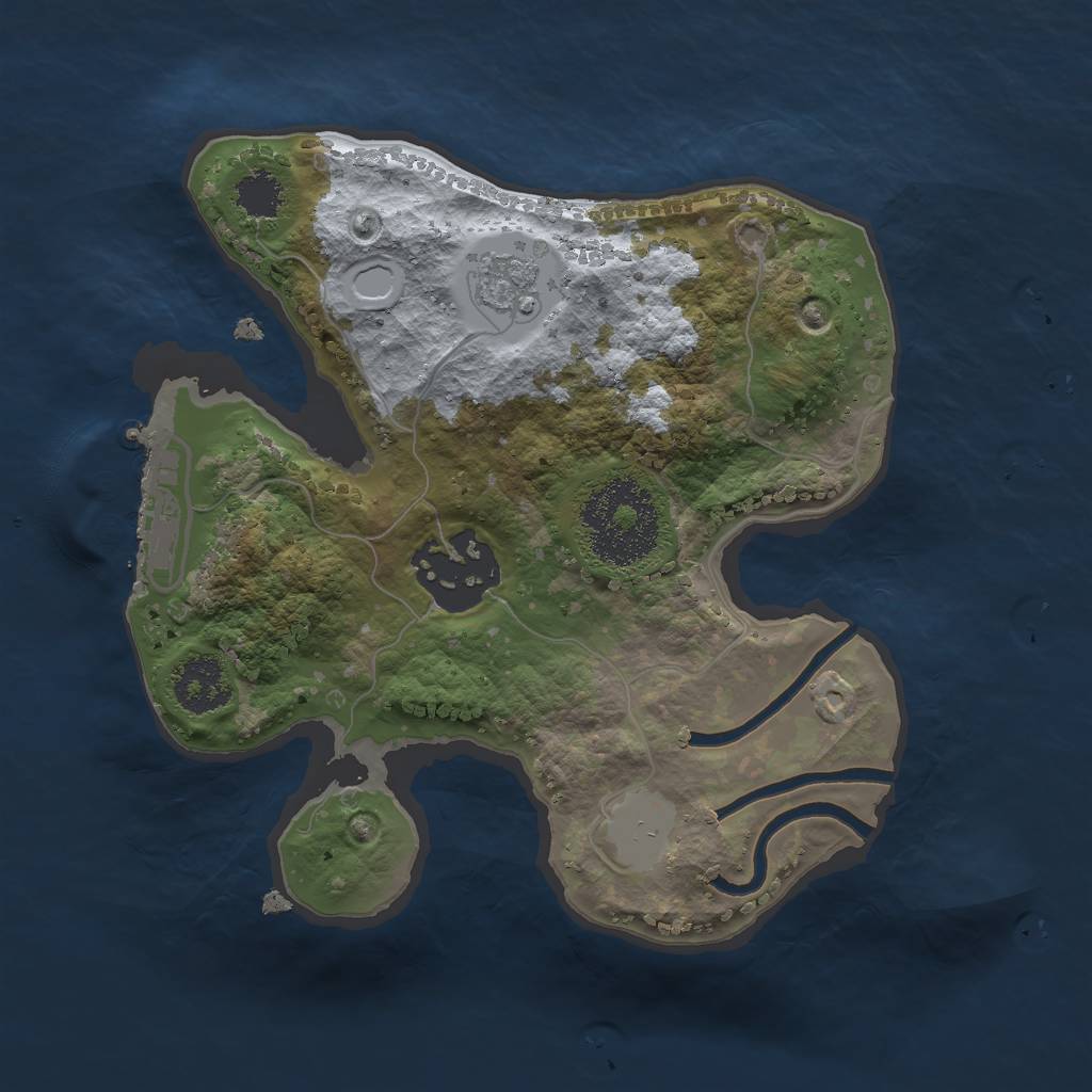 Rust Map: Procedural Map, Size: 2000, Seed: 364589, 6 Monuments