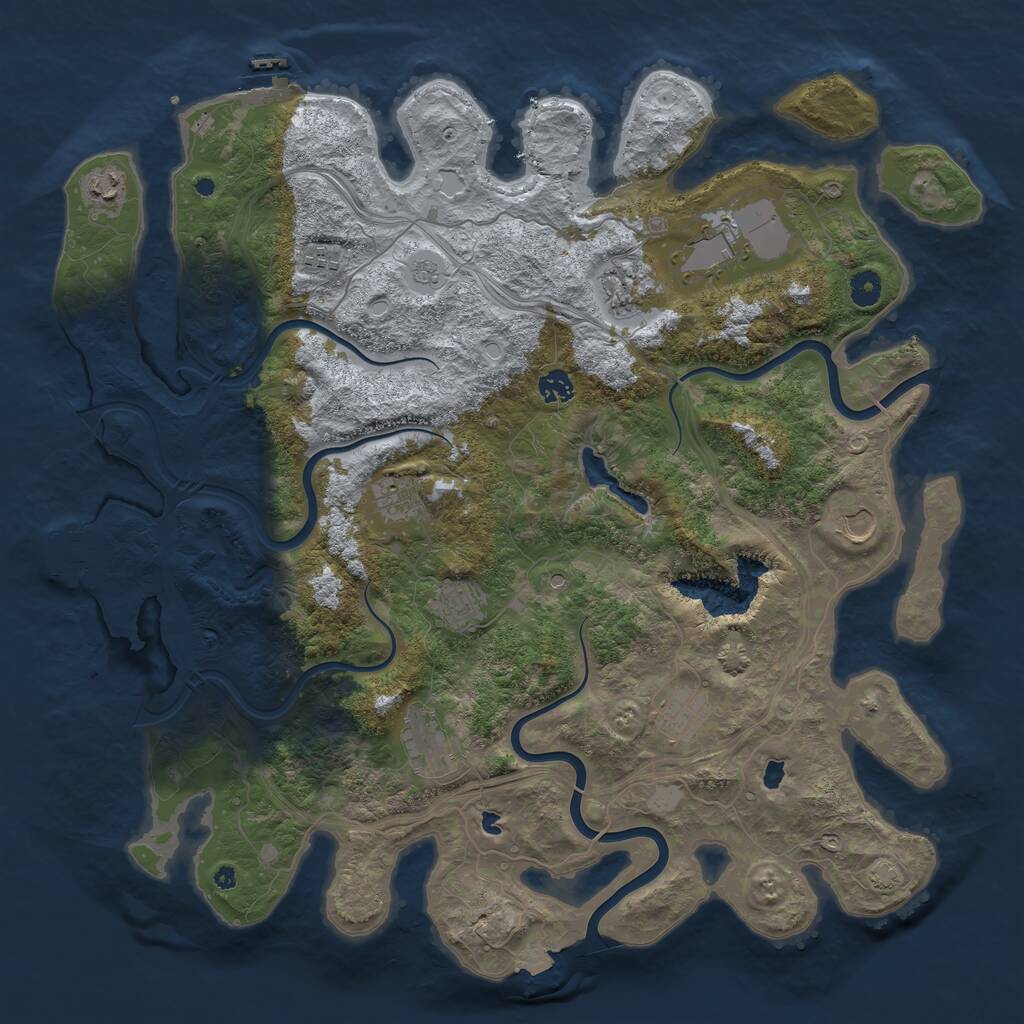 Rust Map: Procedural Map, Size: 4500, Seed: 23230613, 16 Monuments