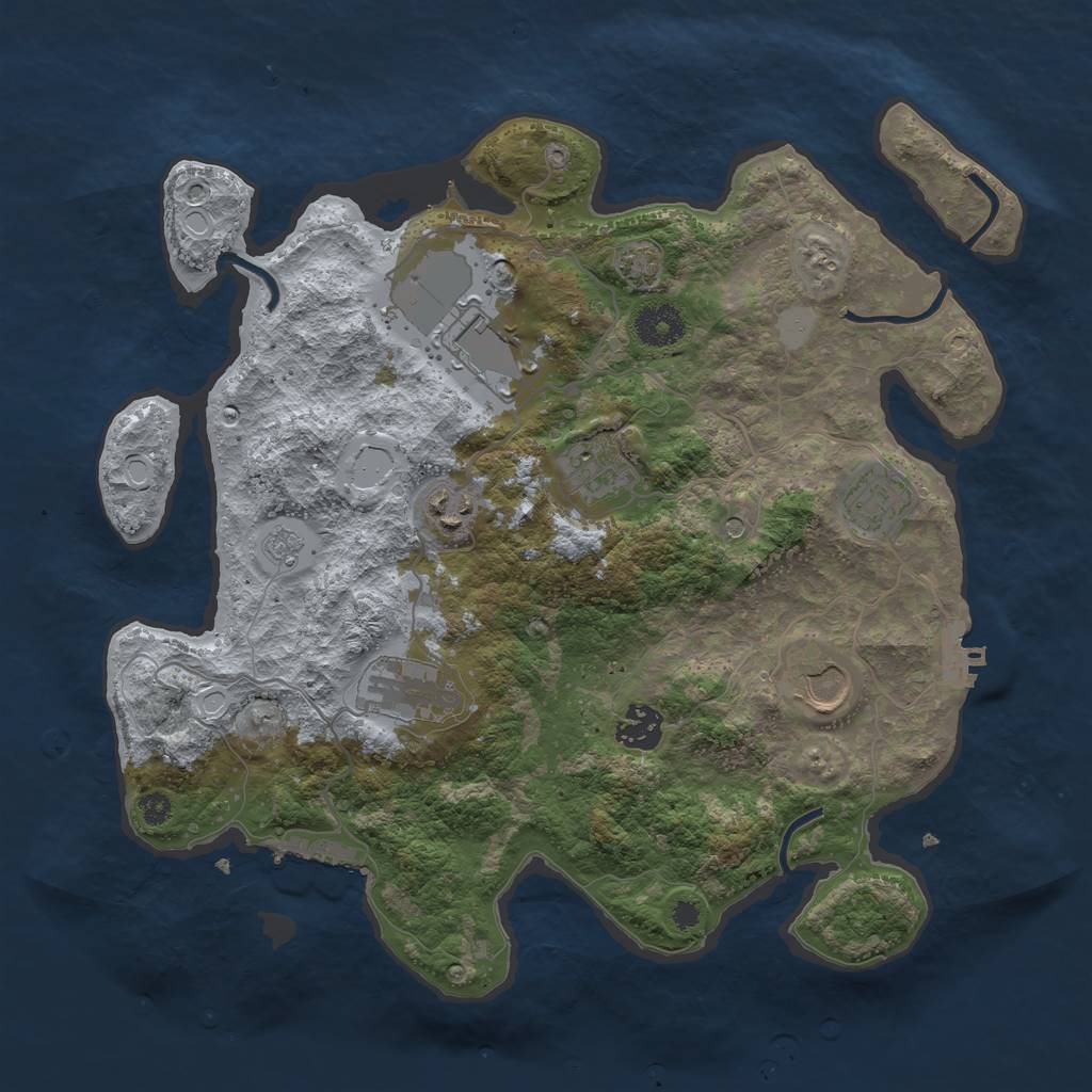 Rust Map: Procedural Map, Size: 3500, Seed: 823635, 15 Monuments