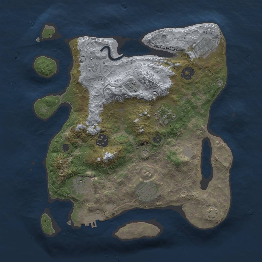 Rust Map: Procedural Map, Size: 3000, Seed: 1063, 13 Monuments