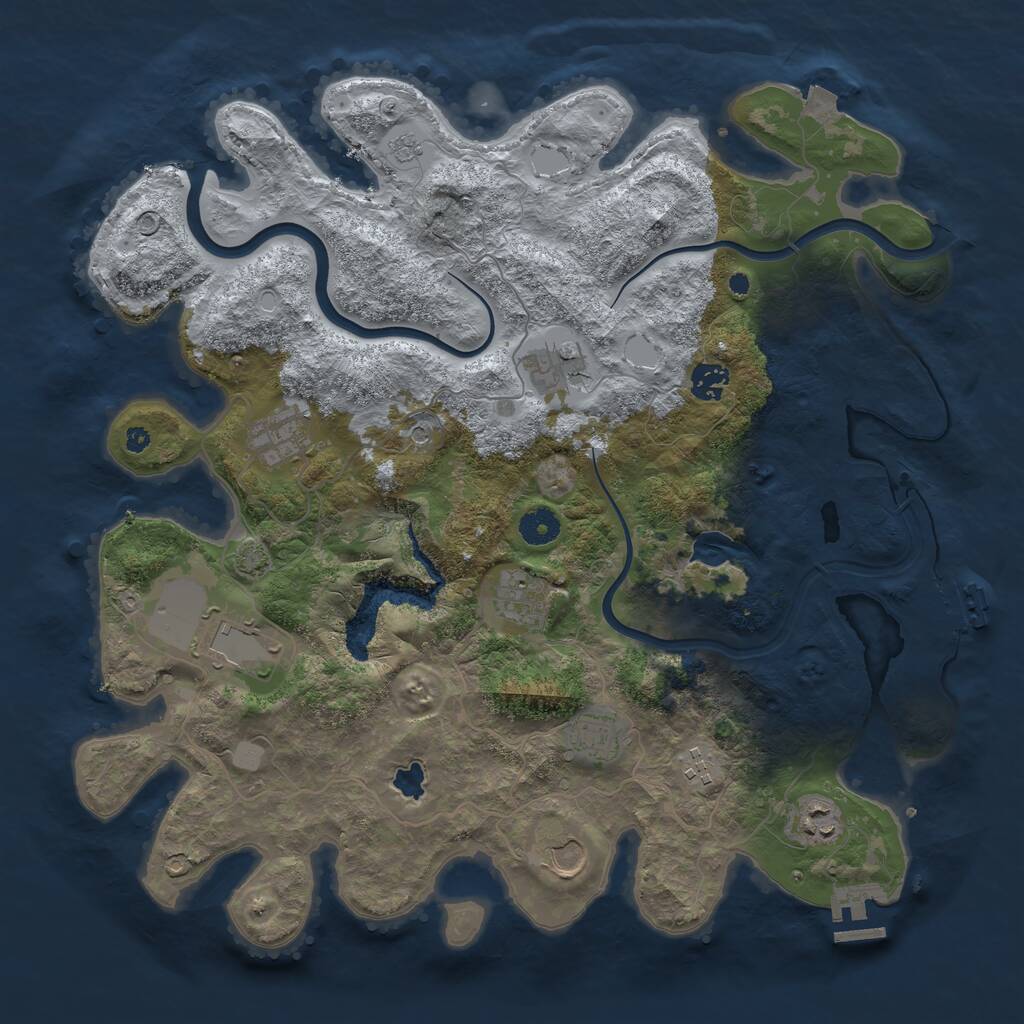 Rust Map: Procedural Map, Size: 4000, Seed: 963600883, 15 Monuments