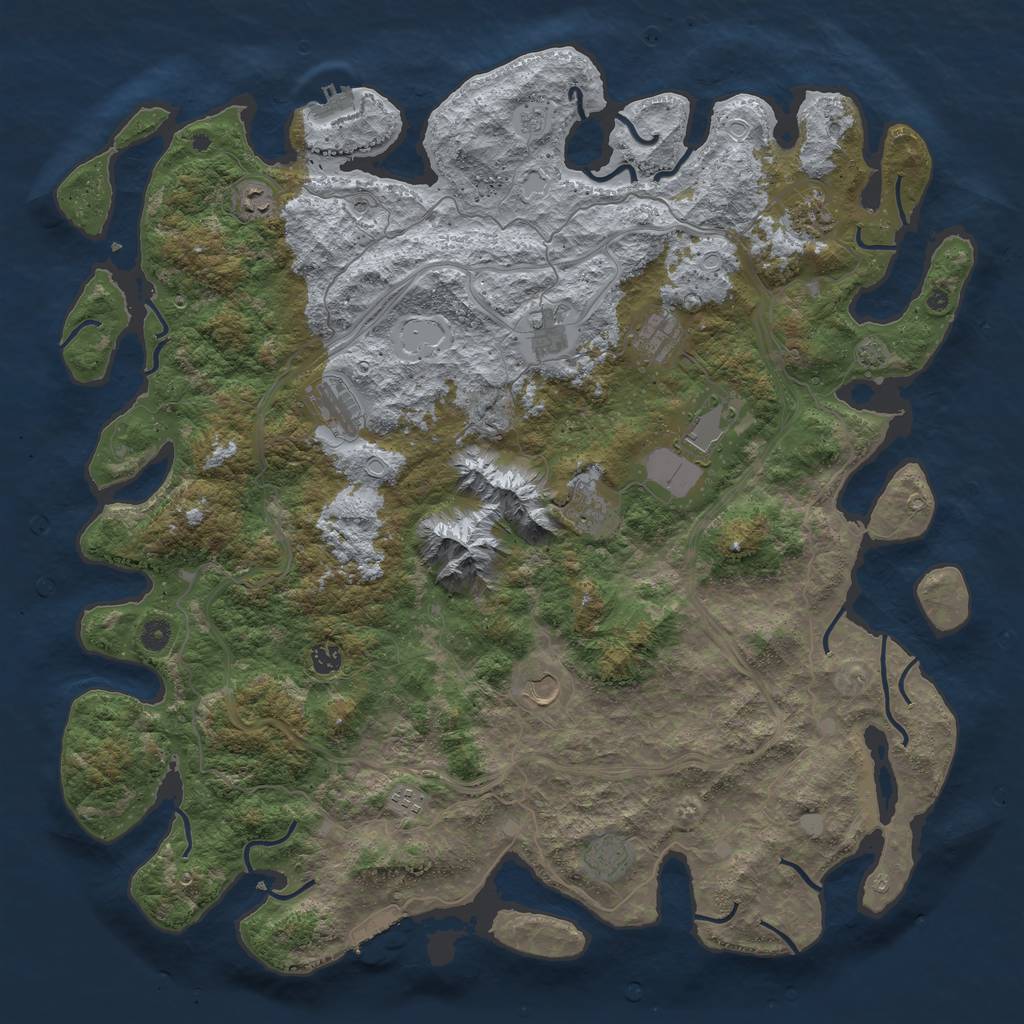 Rust Map: Procedural Map, Size: 5000, Seed: 19834, 19 Monuments