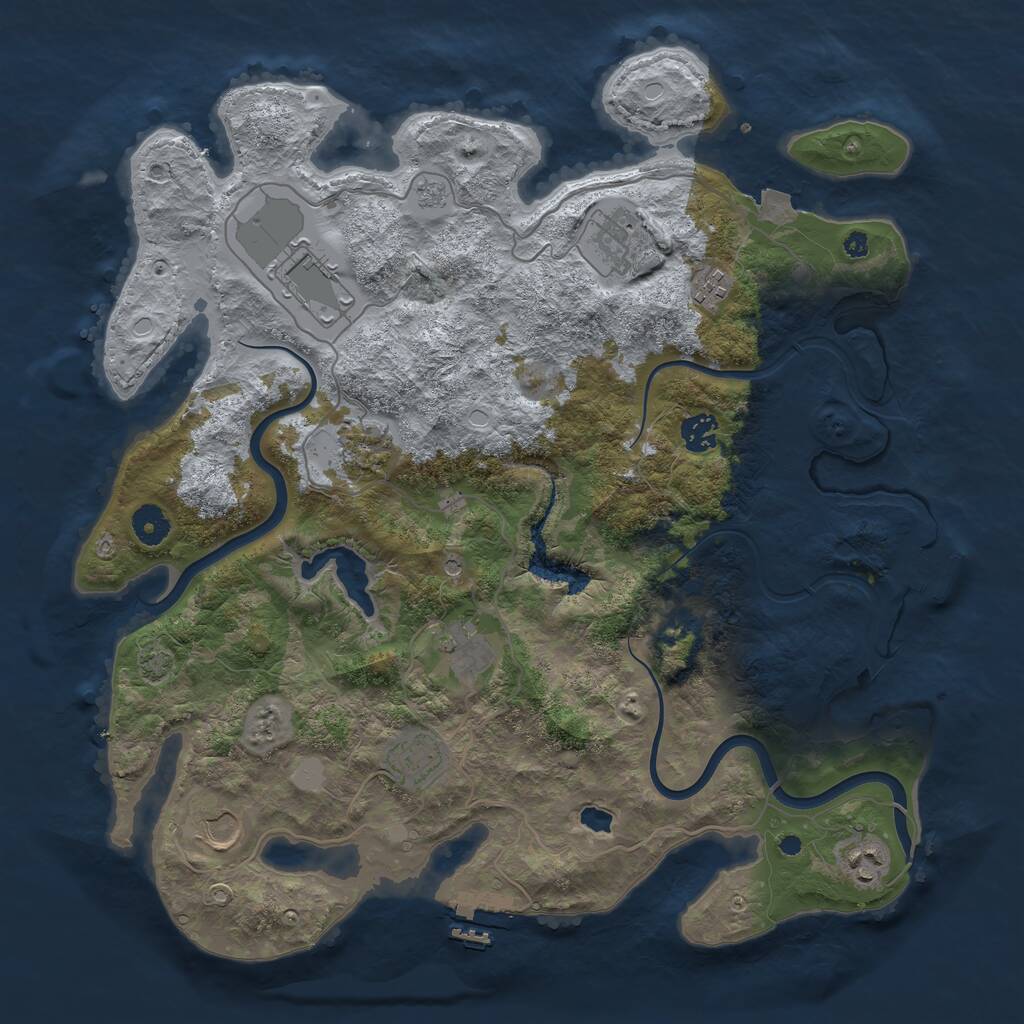 Rust Map: Procedural Map, Size: 4000, Seed: 2022985014, 15 Monuments