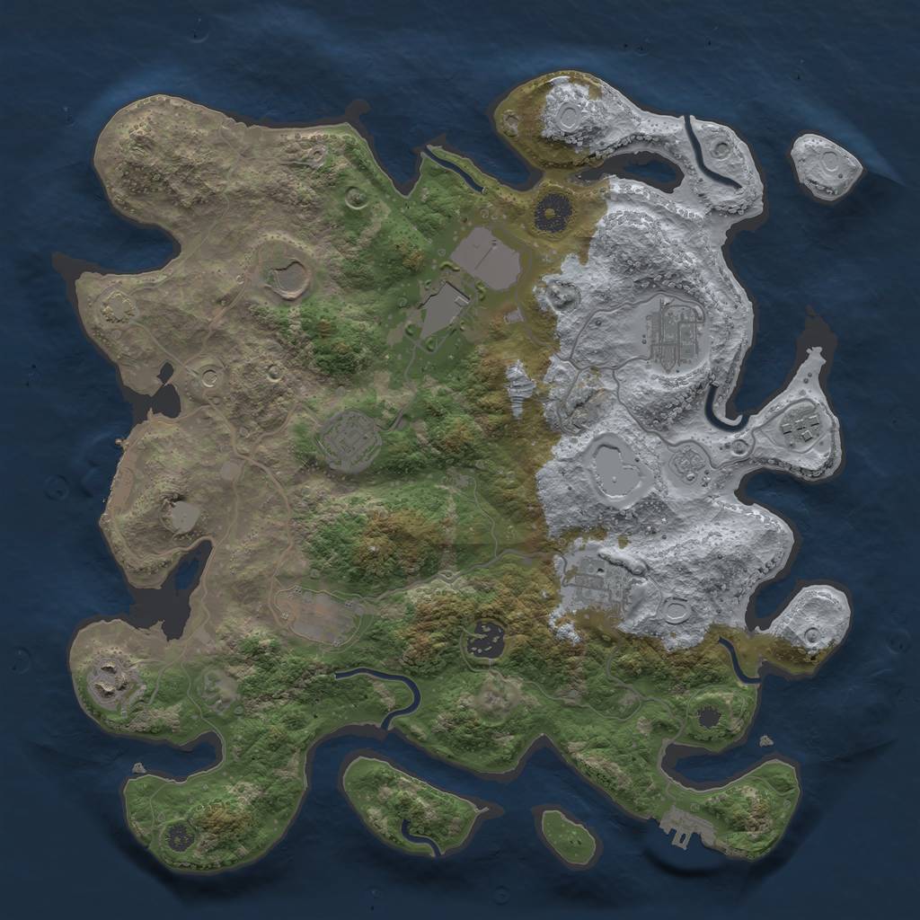Rust Map: Procedural Map, Size: 3600, Seed: 11306, 17 Monuments