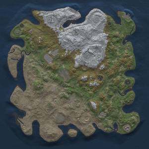 Thumbnail Rust Map: Procedural Map, Size: 4300, Seed: 51721327, 19 Monuments