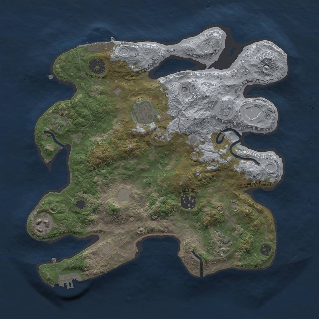 Rust Map: Procedural Map, Size: 3000, Seed: 106592307, 11 Monuments