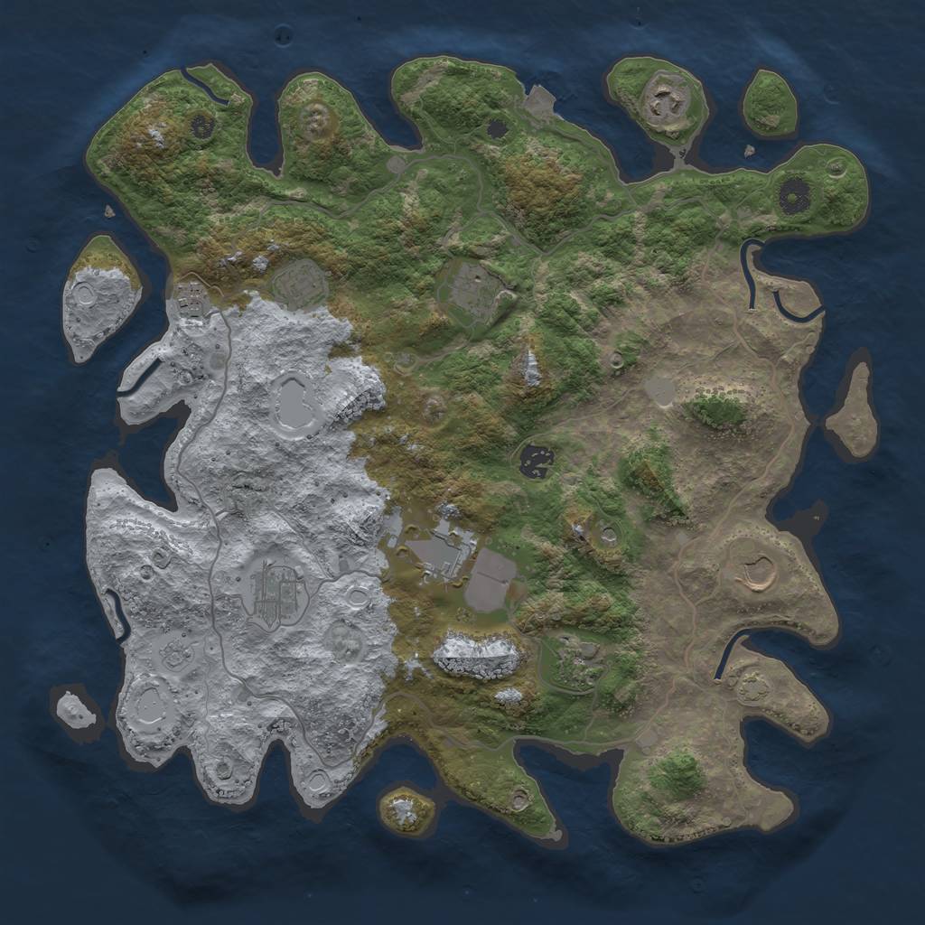 Rust Map: Procedural Map, Size: 4000, Seed: 1178003149, 15 Monuments