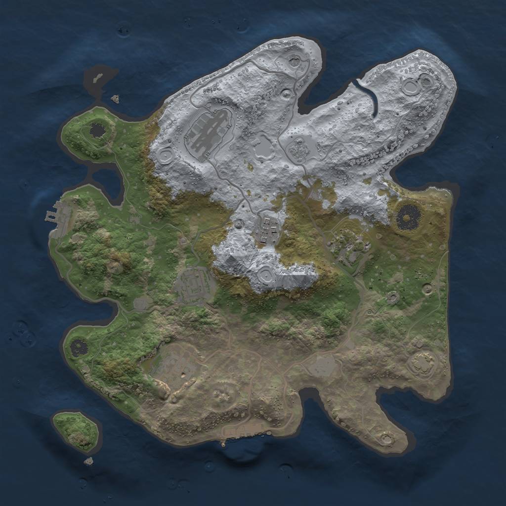 Rust Map: Procedural Map, Size: 3000, Seed: 1208402882, 13 Monuments