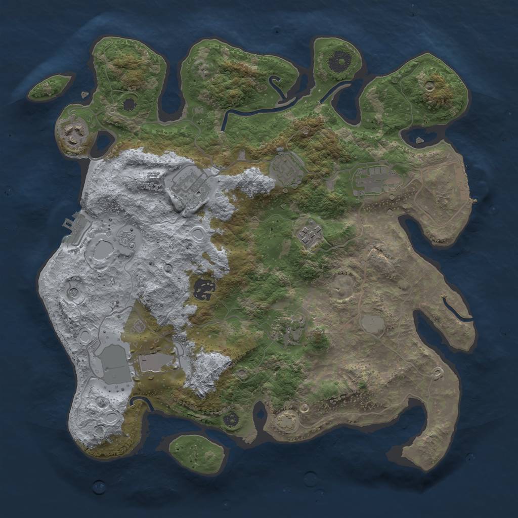Rust Map: Procedural Map, Size: 3500, Seed: 278364854, 16 Monuments
