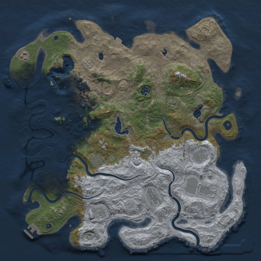 Rust Map: Procedural Map, Size: 4500, Seed: 239048, 16 Monuments