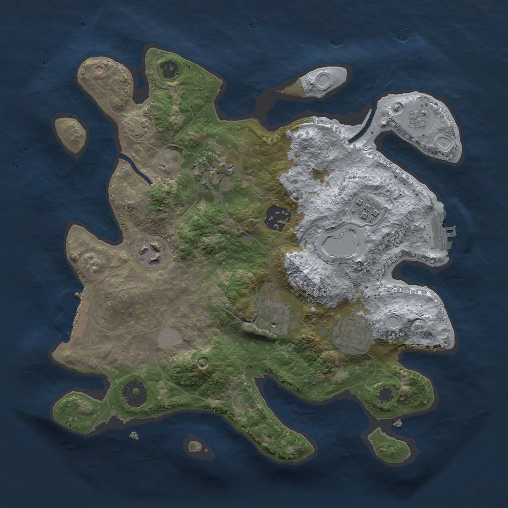 Rust Map: Procedural Map, Size: 3000, Seed: 28032, 13 Monuments
