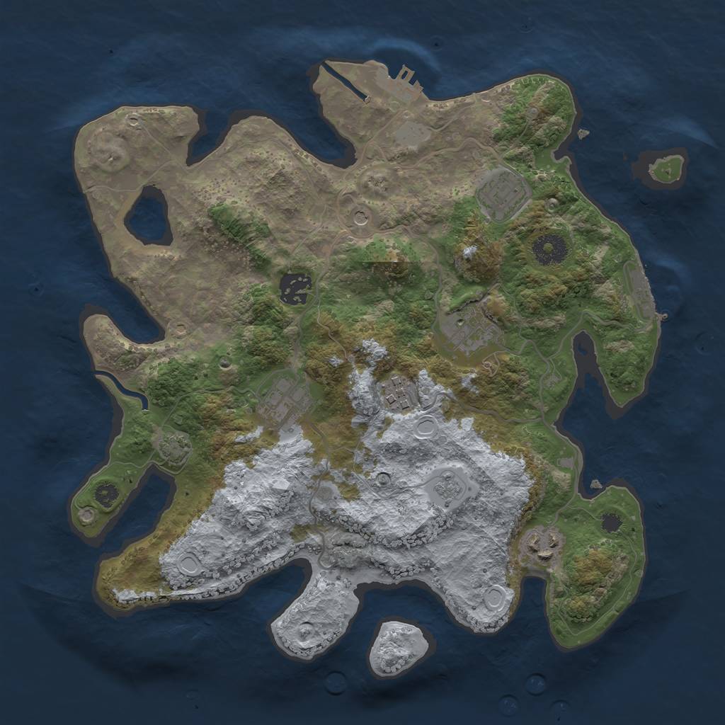 Rust Map: Procedural Map, Size: 3250, Seed: 15201, 14 Monuments