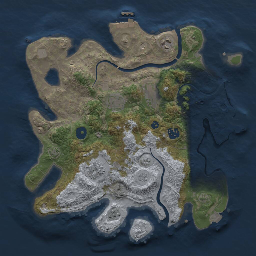 Rust Map: Procedural Map, Size: 3250, Seed: 15201, 12 Monuments