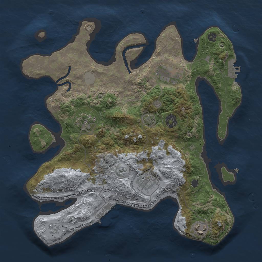 Rust Map: Procedural Map, Size: 3000, Seed: 815742, 11 Monuments