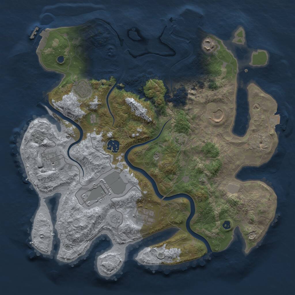 Rust Map: Procedural Map, Size: 3500, Seed: 1684420956, 14 Monuments
