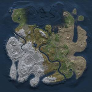 Thumbnail Rust Map: Procedural Map, Size: 3500, Seed: 1684420956, 14 Monuments