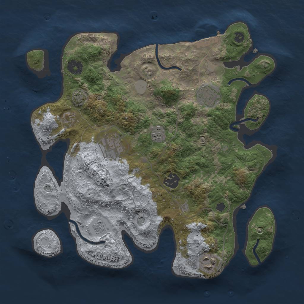 Rust Map: Procedural Map, Size: 3000, Seed: 93512616, 12 Monuments