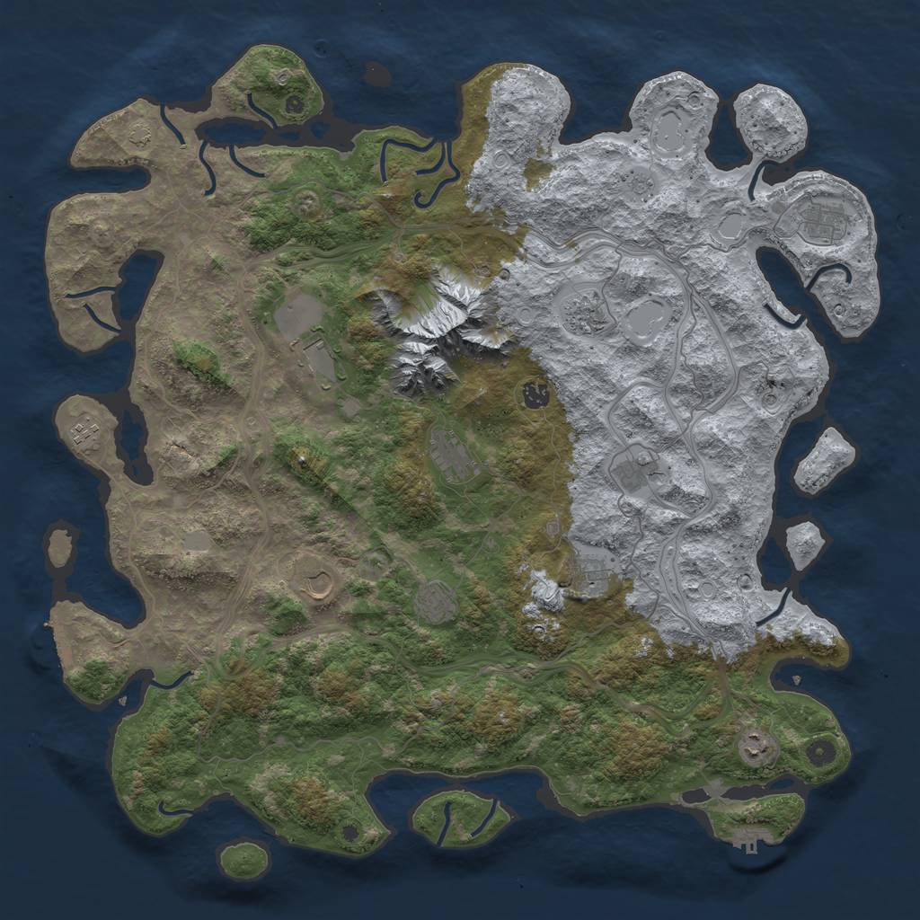 Rust Map: Procedural Map, Size: 5000, Seed: 257869688, 19 Monuments