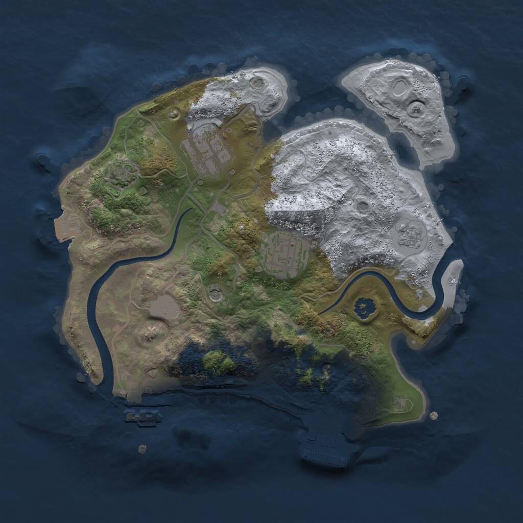 Rust Map: Procedural Map, Size: 2500, Seed: 667755671, 8 Monuments